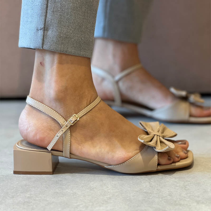 Chunky Heel Bow Sandals