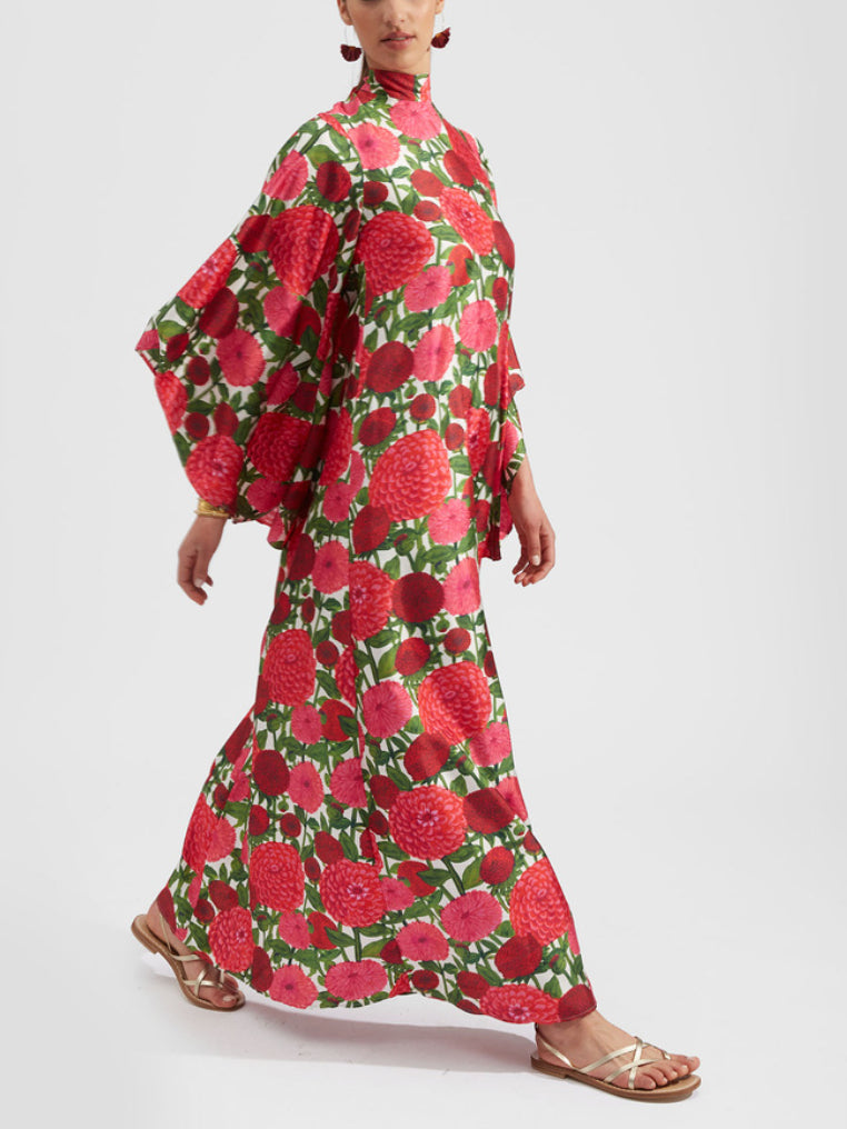 Gorgeous Printed Silk Twill Maxi Dress