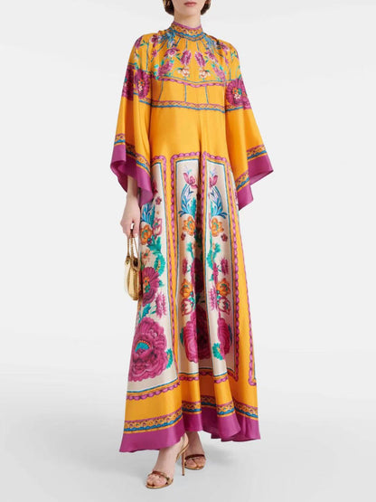 Gorgeous Printed Silk Twill Maxi Dress