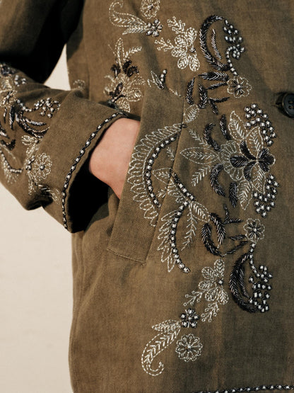 CONTRAST EMBROIDERED JACKET