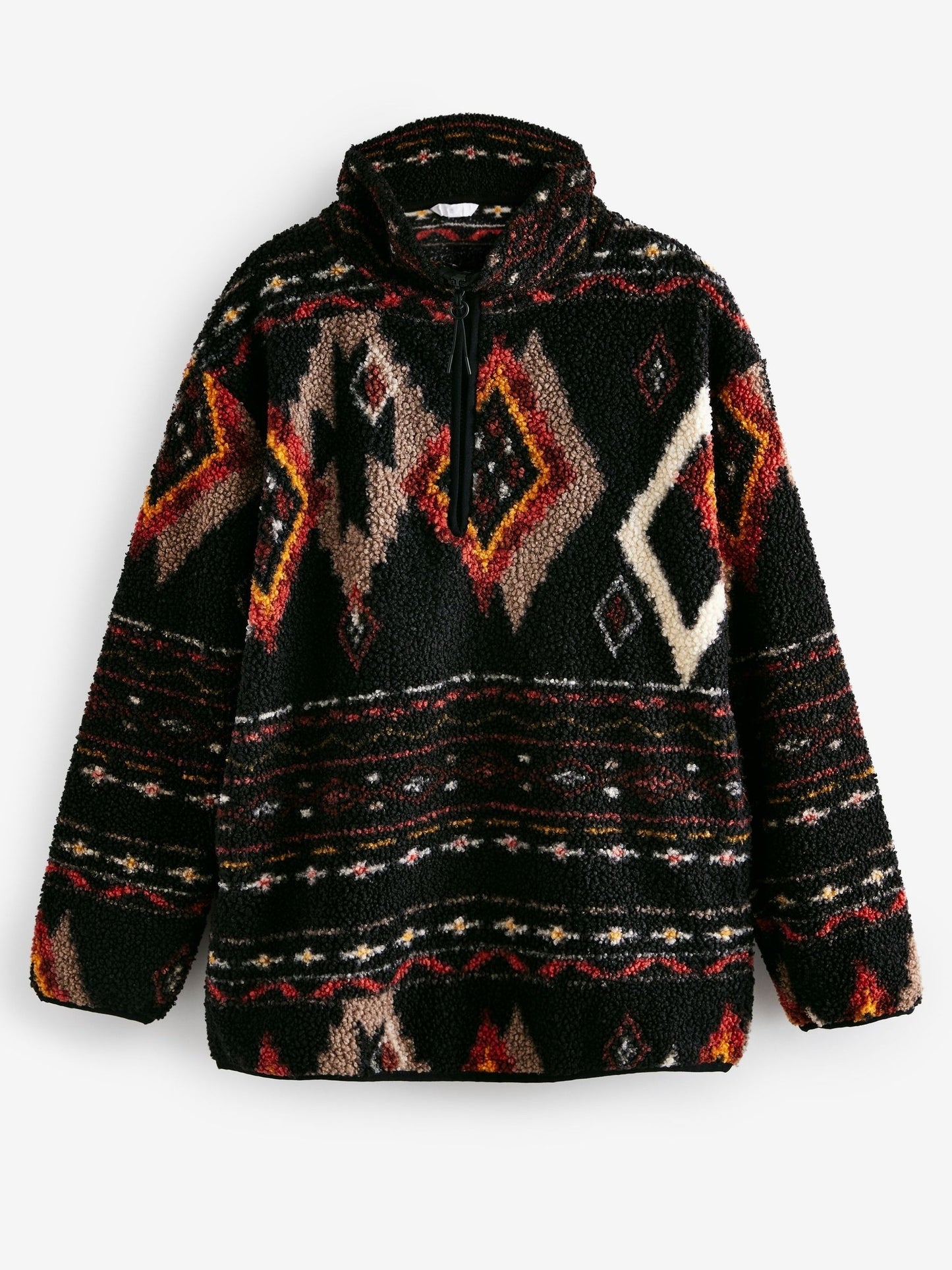 Black/Brown Abstract Print Cosy Fleece