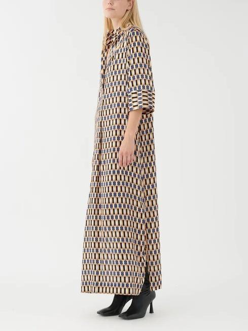 Printed 3/4 Sleeves Maxi Dress