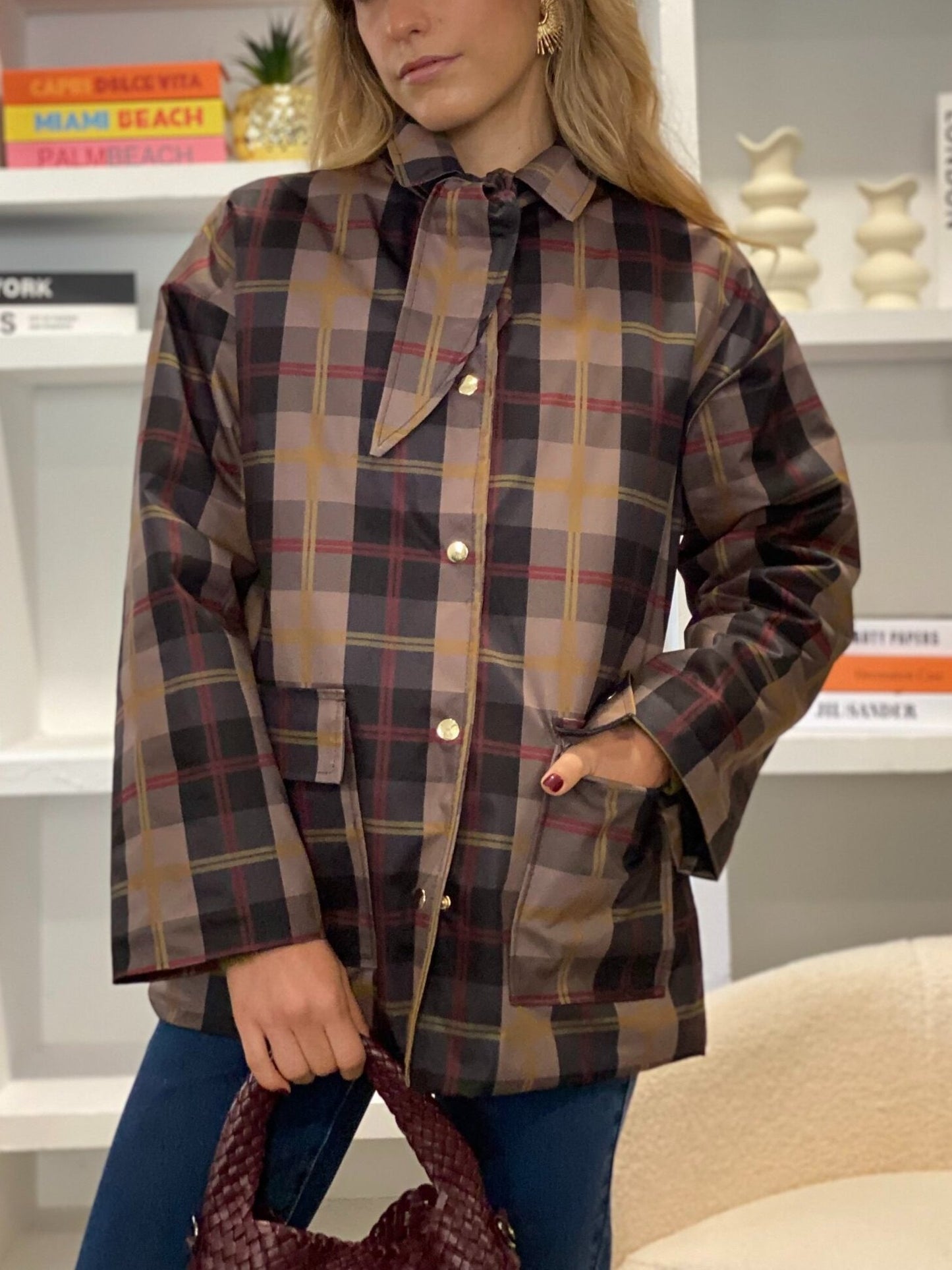 Quilted Waterproof Plaid Jacket