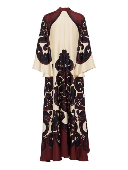 Printed Long Sleeves Reversible Maxi Dress