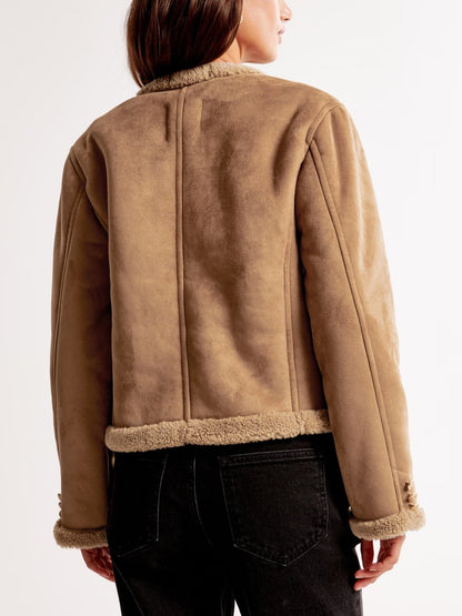 Winterized Collarless Shearling Jacket