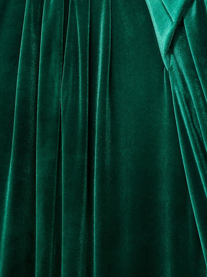 Green Velvet Prom Dress