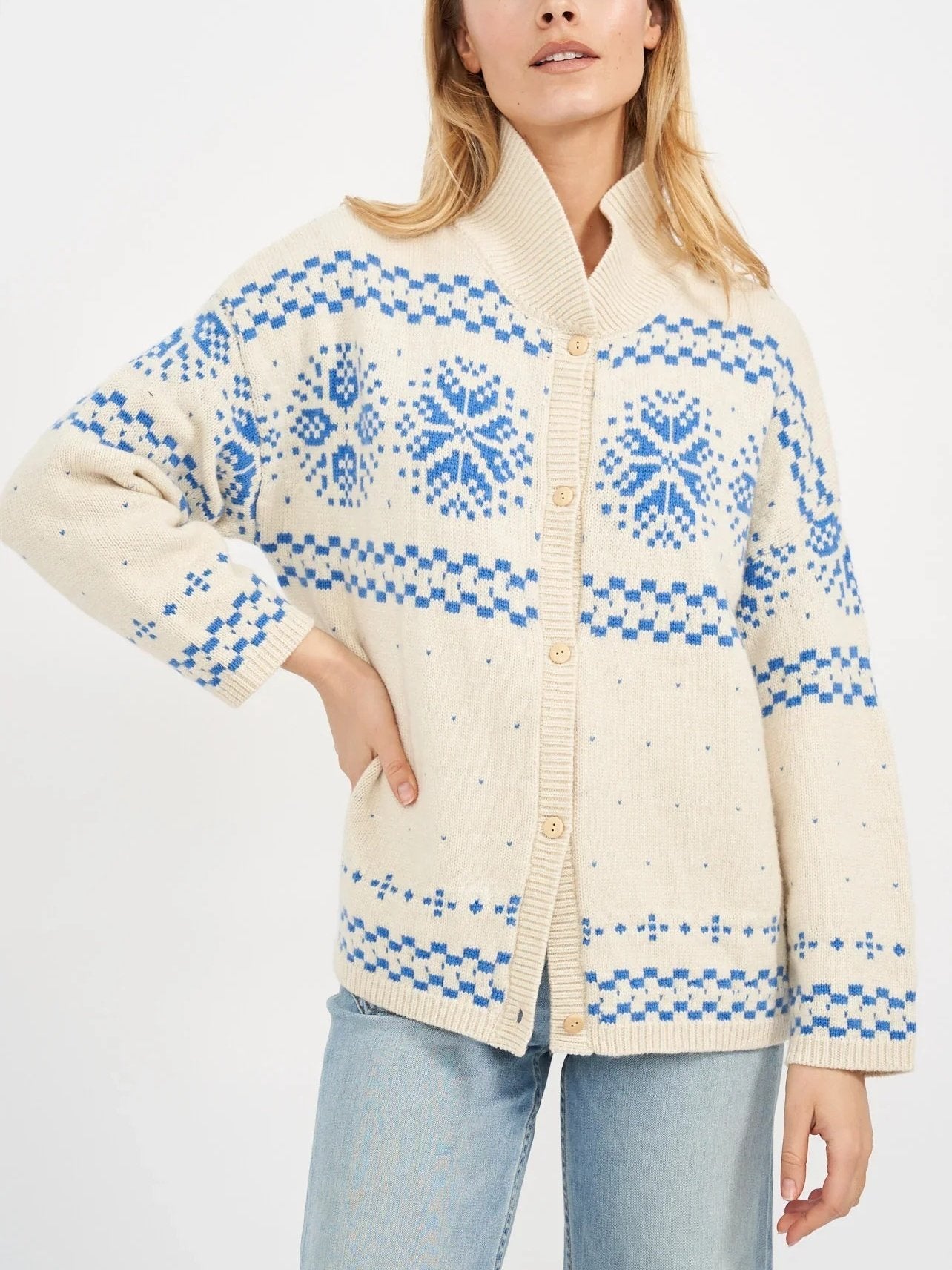 Blue/Ivory Cardigan