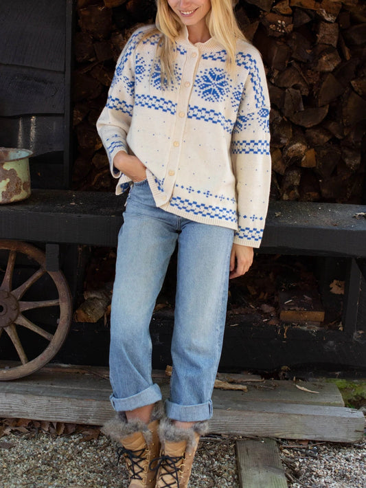 Blue/Ivory Cardigan