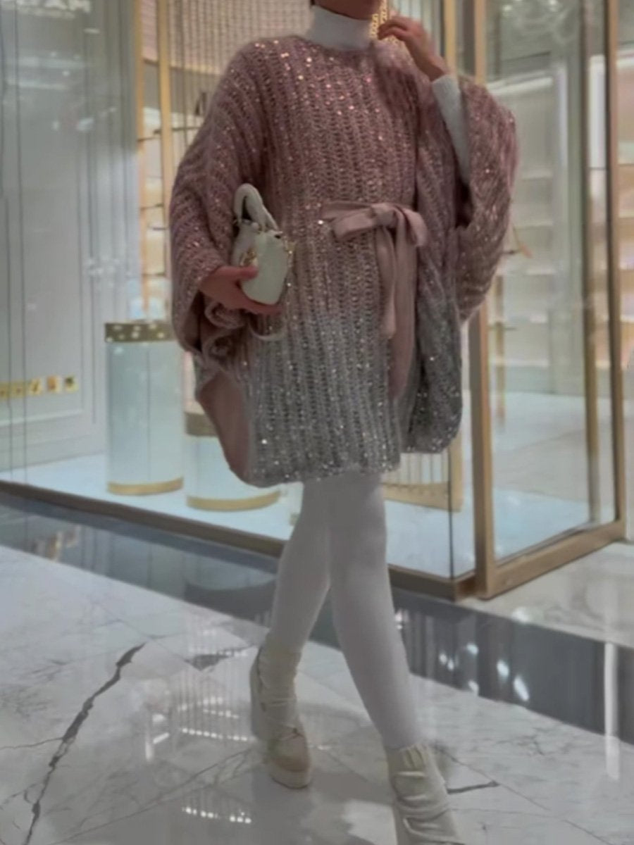 Elegant Gradient Sequin Sweater