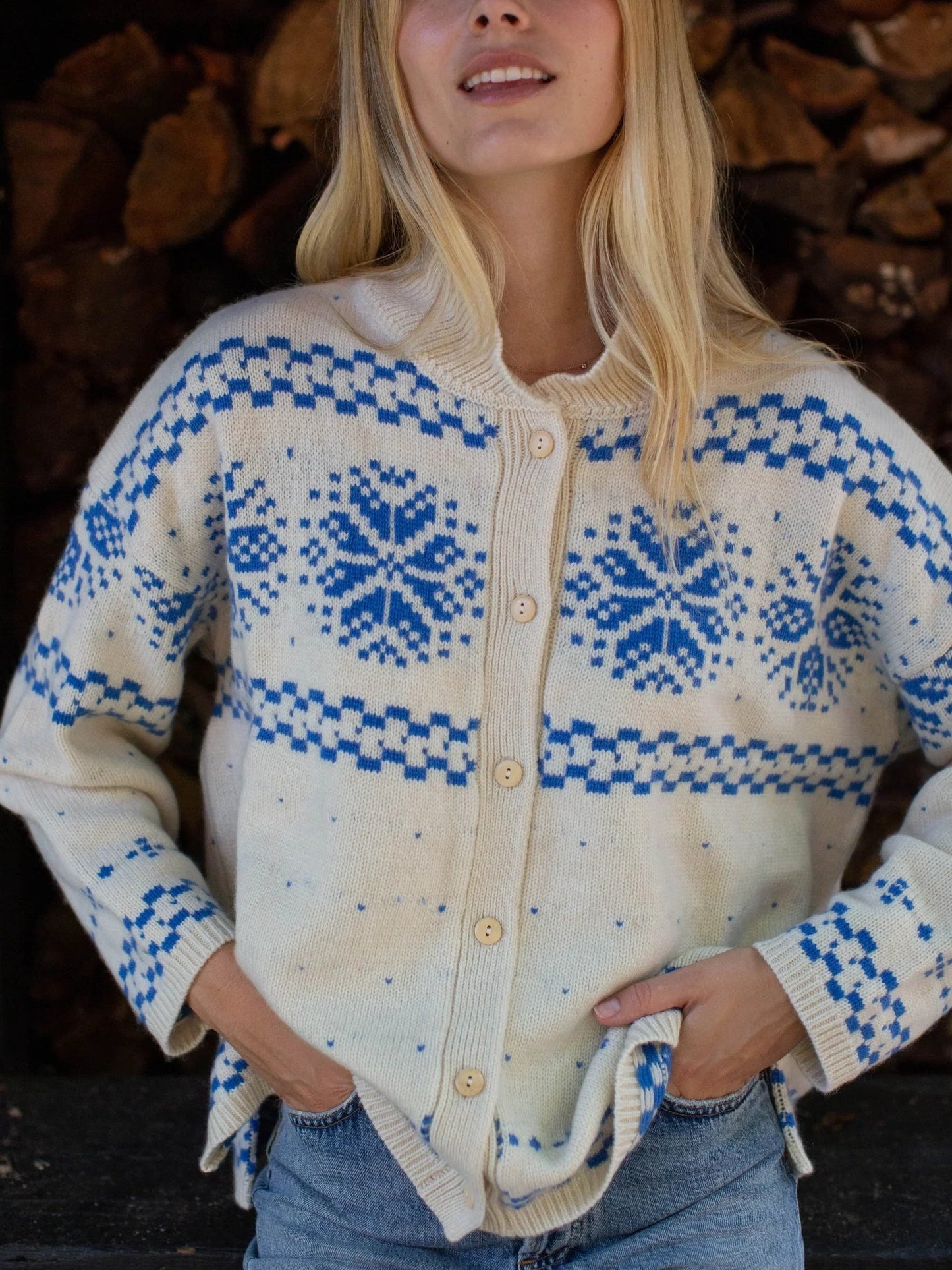 Blue/Ivory Cardigan