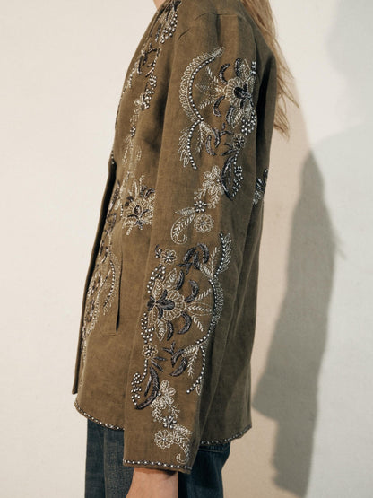 CONTRAST EMBROIDERED JACKET