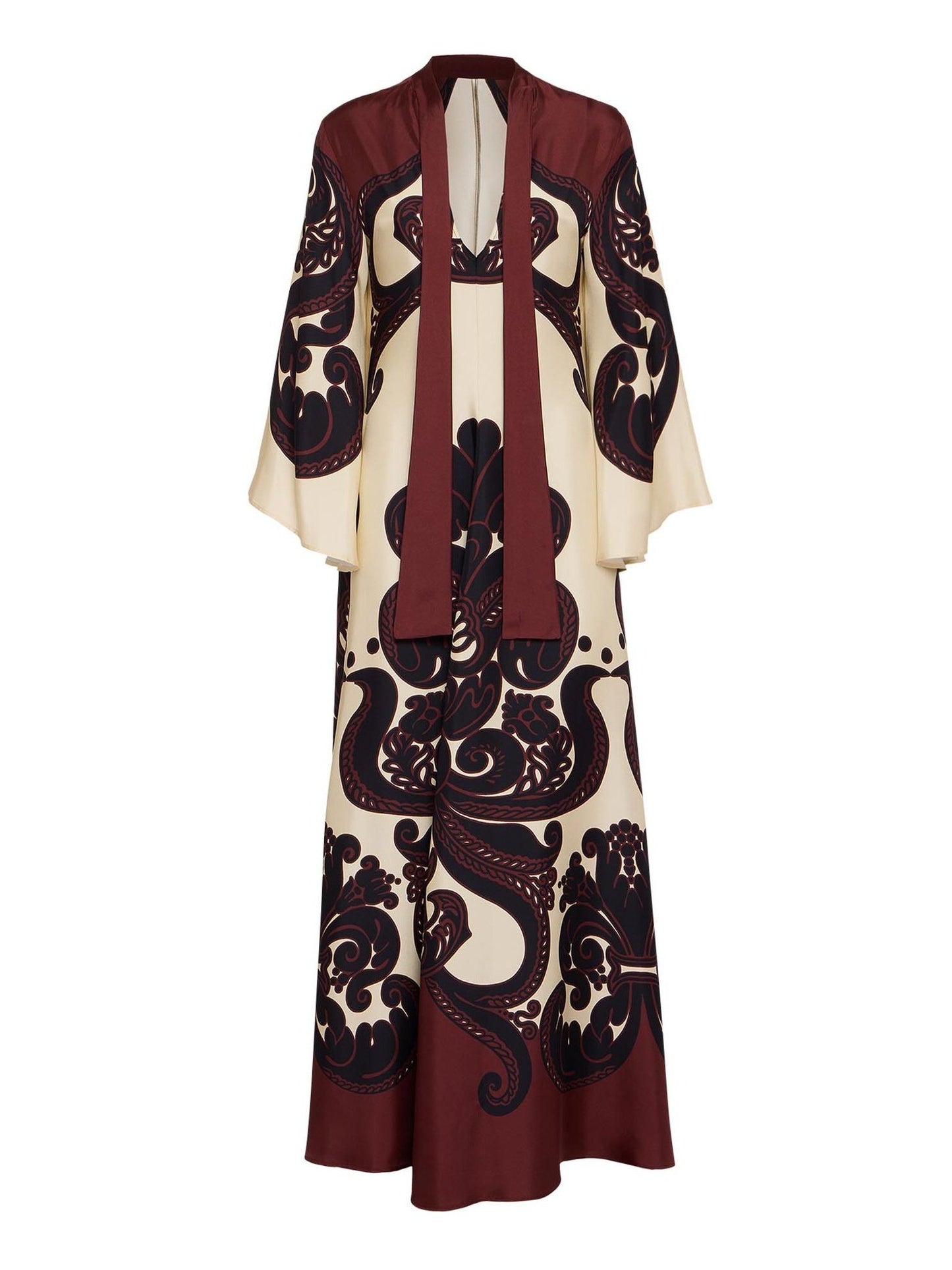 Printed Long Sleeves Reversible Maxi Dress