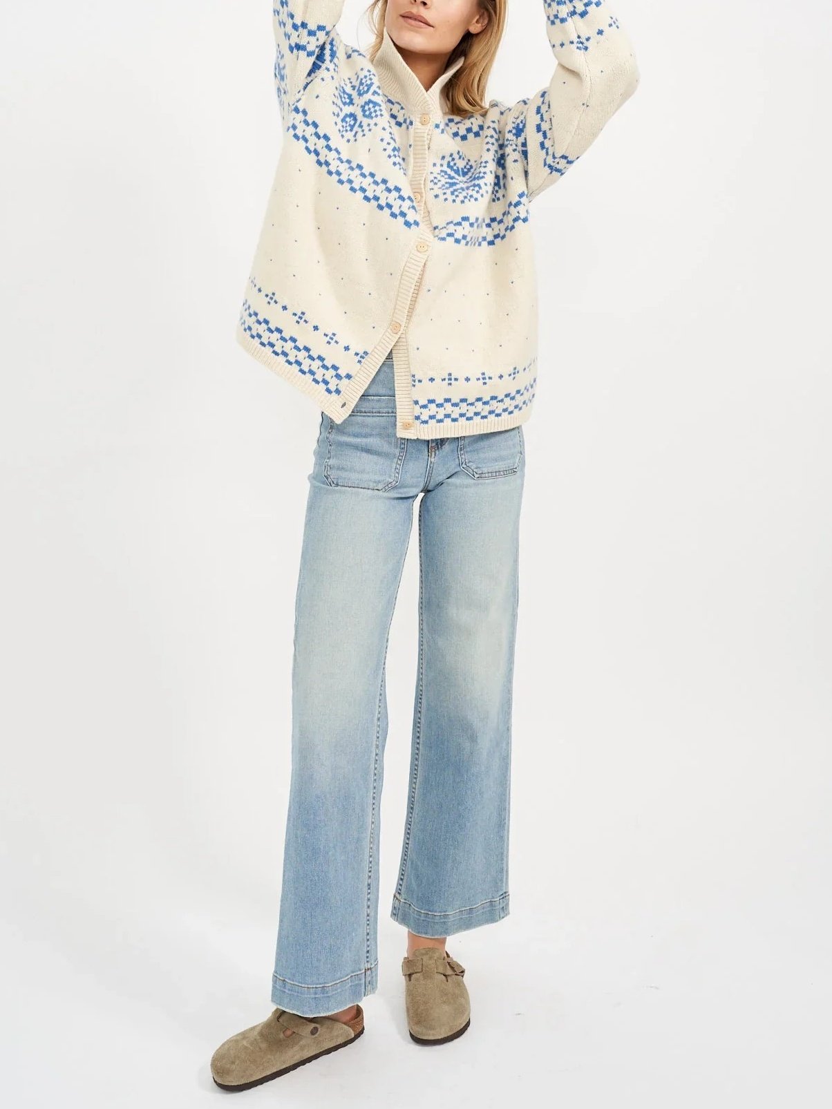 Blue/Ivory Cardigan