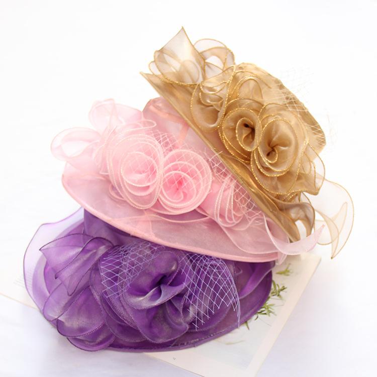 Women's Wide Brim Church Bridal Tea Party Wedding Hat