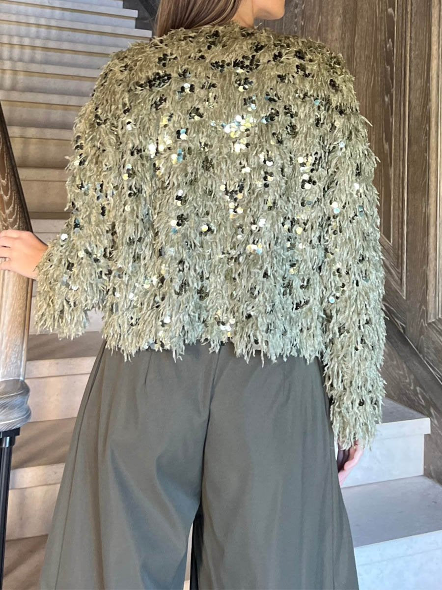 Sequin Shaggy Top