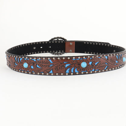 Boho Turquoise Embossed Belt