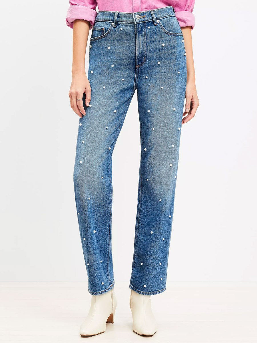 Pearl High Rise Straight Jeans