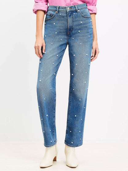 Pearl High Rise Straight Jeans