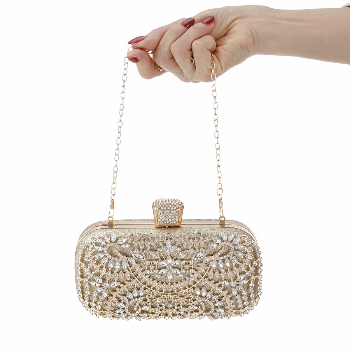 Sparkling Floral Rhinestone Clutch