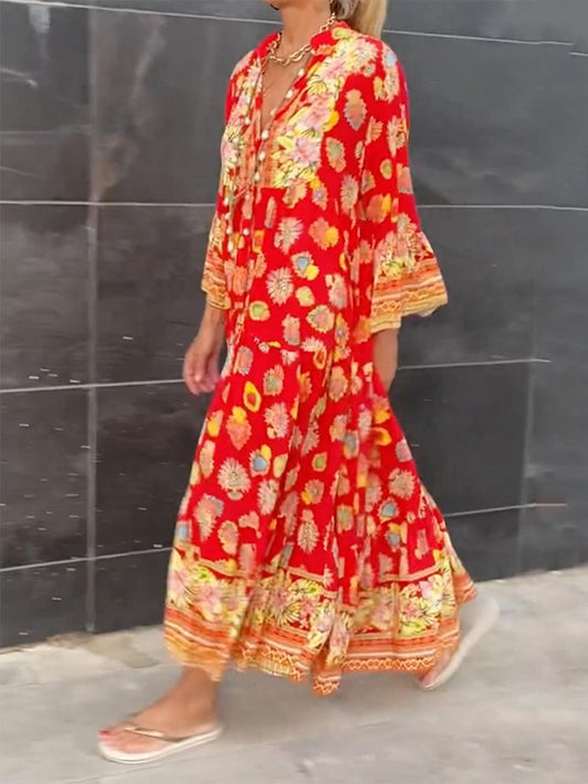 RED LONG-SLEEVED DRESS