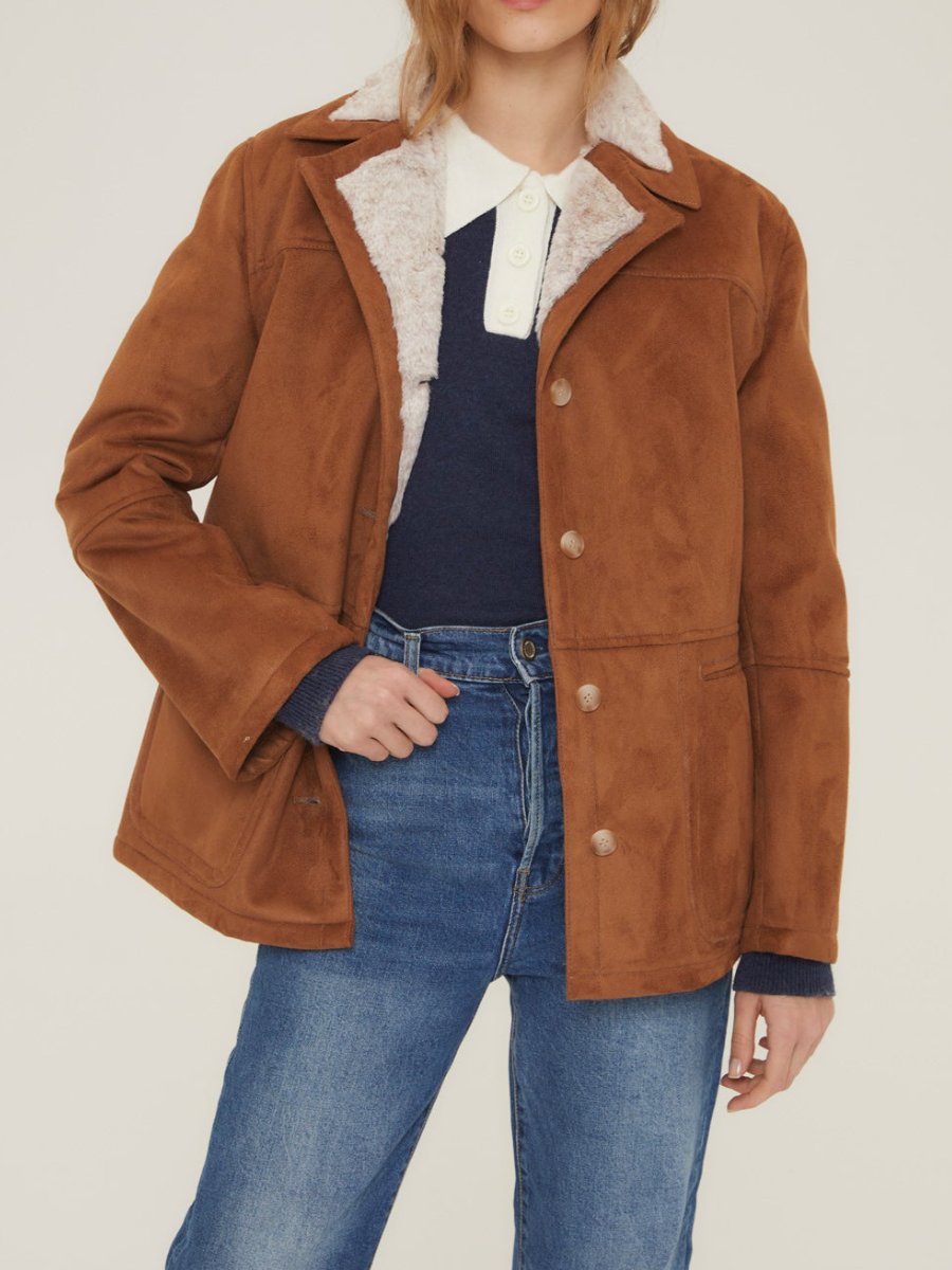 Toffee Gao Lapel Women's Coat