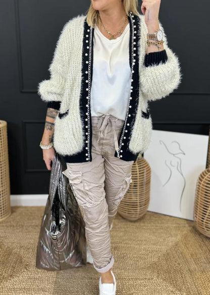 Elegant Beaded Knit Cardigan