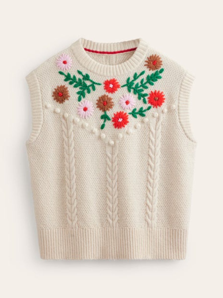 Embroidered Knitted Vest