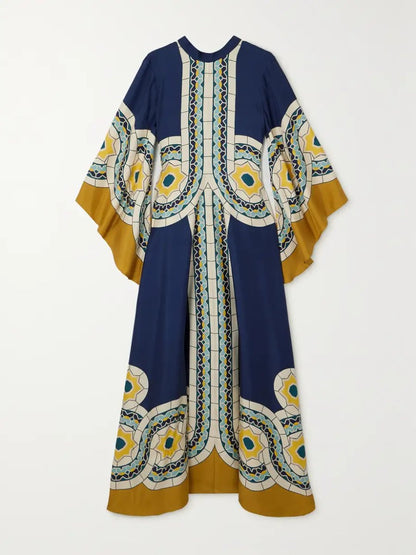 Gorgeous Printed Silk Twill Maxi Dress