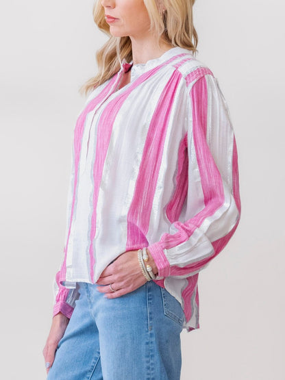 Fashion Design Sense Striped Print Shirt