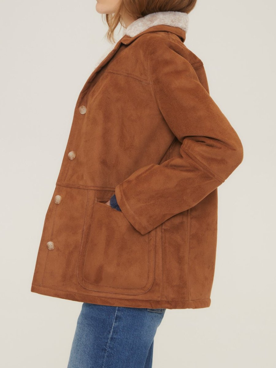 Toffee Gao Lapel Women's Coat